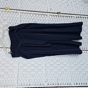 Michael Kors Navy Wide-Leg Bag Waist Belted Pant - XL